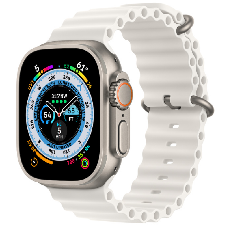 Apple Watch Ultra 49 mm Titanium Case with White Ocean Band