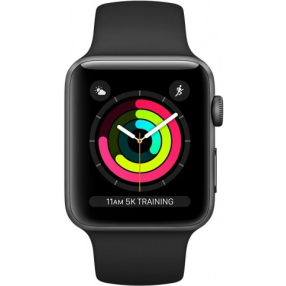 Apple Watch S3 38mm Space Gray Aluminum / Black Sport Band (MTF02RU/A)