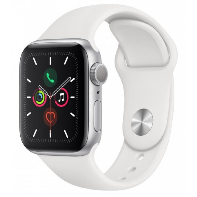 Apple Watch S5 40mm Silver Aluminum / White Sport Band