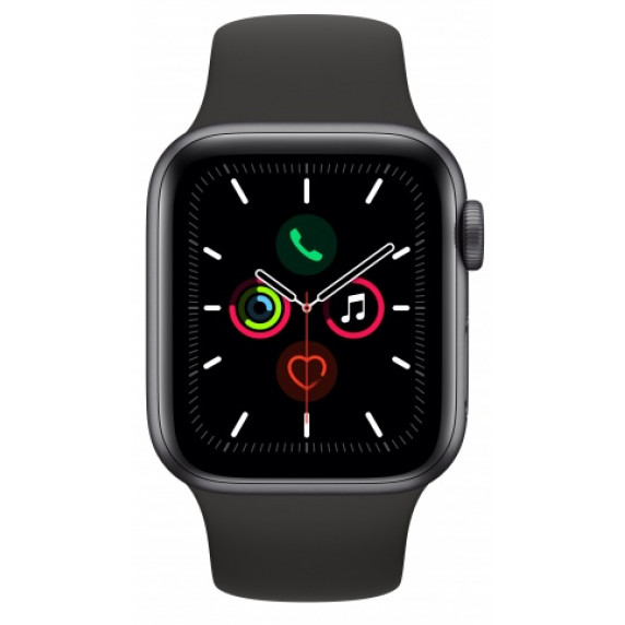 Apple Watch S5 44mm Space Gray Aluminum / Black Sport Band