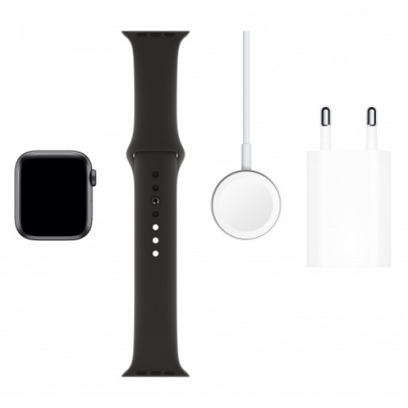 Apple Watch S5 44mm Space Gray Aluminum / Black Sport Band