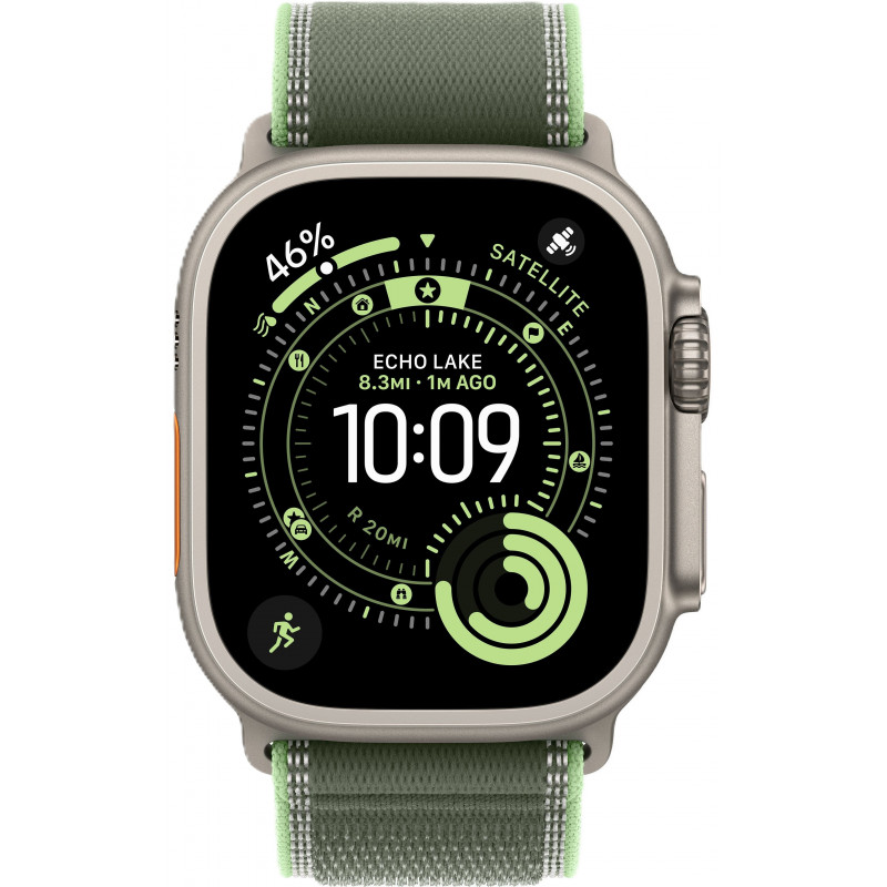 Apple Watch Ultra 3 49mm Trail Loop Green/Neon / Natural Titanium Case