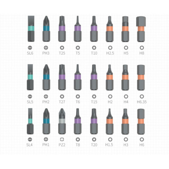 Отвертка Xiaomi Duka RS1 + 24 насадки